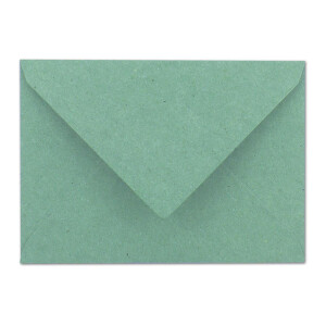 50x Vintage Brief-Umschläge DIN C5 Kraftpapier 120 g/m² - 157 x 225 mm - Eukalyptus-Grün Recycling - Nassklebung Spitzklappe - UmWelt by GUSTAV NEUSER