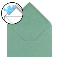 50x Vintage Brief-Umschläge DIN C5 Kraftpapier 120 g/m² - 157 x 225 mm - Eukalyptus-Grün Recycling - Nassklebung Spitzklappe - UmWelt by GUSTAV NEUSER