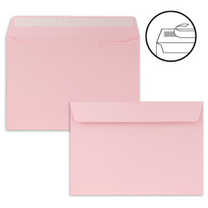 25x Briefumschläge DIN C5 Rosa - 16,2 x 22,9 cm - Haftklebung - Edle Kuverts für große Einladungen und Karten zum Geburtstag oder Hochzeit
