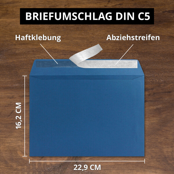 50x Quadratische Briefumschläge Royalblau – 15,5x15,5 Cm, 110 G/m², Mit Nassklebung