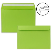 50x Briefumschläge DIN C5 Hellgrün (Grün) - 16,2 x 22,9 cm - Haftklebung - Edle Kuverts für große Einladungen und Karten zum Geburtstag oder Hochzeit