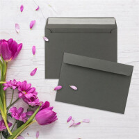 100x Briefumschläge DIN C5 Anthrazit (Grau) - 16,2 x 22,9 cm - Haftklebung - Edle Kuverts für große Einladungen und Karten zum Geburtstag oder Hochzeit