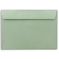 50x Briefumschläge DIN C5 Eukalyptus (Grün) - 16,2 x 22,9 cm - Haftklebung - Edle Kuverts für große Einladungen und Karten zum Geburtstag oder Hochzeit