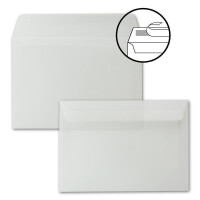 25x Briefumschläge DIN C5 Transparent Weiß - 16,2 x 22,9 cm - Haftklebung - durchsichtige Kuverts für große Einladungen und Karten zum Geburtstag oder Hochzeit