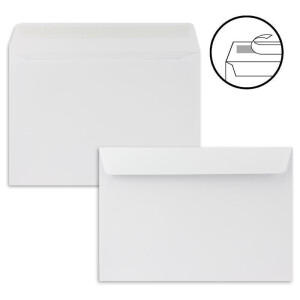 25x Faltkarten-Set DIN A5 in Hochweiß (Weiß) mit Briefumschlägen DIN C5 Haftklebung inkl. passendem Einlege-Papier - für große Einladungen und Karten zum Geburtstag oder Hochzeit