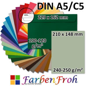 Einzelkarten Set DIN A5 inkl Umschl&auml;gen DIN C5...