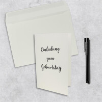 75x Faltkarten-Set DIN A5 14,8 x 21 cm in Naturweiß (Weiß) mit Briefumschlägen DIN C5 Haftklebung - für große Einladungen und Karten zum Geburtstag oder Hochzeit