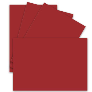 250x Einzelkarten Din A7 10,5x7,3 cm 240 g/m² Rosenrot (Rot) - blanko Mini-Karten ideal zum Selbstgestalten für Geschenkanhänger, Namenskarten & Visitenkarten