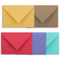 75x Farbige Karten blanko mit passendem Umschlag und Einlegeblätter in Weiß in DIN A6/ DIN C6 - "Die Neuen" ideal für Einladungen und Geschenke
