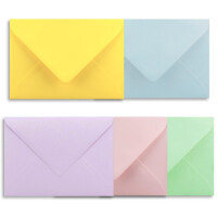 75x Farbige Karten blanko mit passendem Umschlag und Einlege
