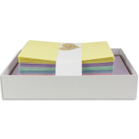 100x Farbige Karten blanko mit passendem Umschlag und Einlegeblätter in Weiß in DIN A6/ DIN C6 - feine Pastellfarben ideal für Einladungen und Geschenke
