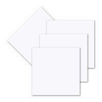 150x einfaches Einlege-Papier für quadratische Karten - weiß - 140 x 140 mm - ohne Falz -  hochwertig mattes Papier von GUSTAV NEUSER