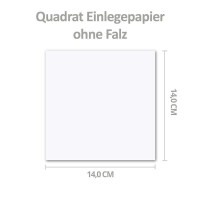 150x einfaches Einlege-Papier für quadratische Karten - weiß - 140 x 140 mm - ohne Falz -  hochwertig mattes Papier von GUSTAV NEUSER