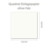 200x einfaches Einlege-Papier für quadratische Karten - creme - 140 x 140 mm - ohne Falz -  hochwertig mattes Papier von GUSTAV NEUSER