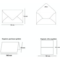 15x Kartenset DIN A6 / C6 in Zitronengelb, Altrosa, Hellgrau - Faltkarten mit Falz A6 10,5 x 14,8 cm & Umschläge C6 11,4 x 16,2 cm - Für Einladungen und Grußkarten zu Weihnachten & Geburtstag