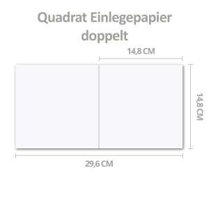 75x Falt-Einleger für quadratische Doppel-Karten - hochweiß - 148 x 296 mm (148 x 148 mm gefaltet) - von GUSTAV NEUSER