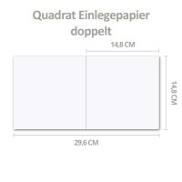 75x Falt-Einleger für quadratische Doppel-Karten - hochweiß - 148 x 296 mm (148 x 148 mm gefaltet) - von GUSTAV NEUSER