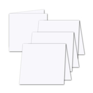 75x Falt-Einleger für quadratische Doppel-Karten - hochweiß - 130 x 260 mm (130 x 130 mm gefaltet) - von GUSTAV NEUSER