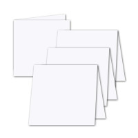 75x Falt-Einleger für quadratische Doppel-Karten - hochweiß - 130 x 260 mm (130 x 130 mm gefaltet) - von GUSTAV NEUSER