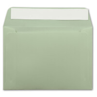 25x Briefumschläge Eukalyptus-Grün DIN C6 Format 11,4 x 16,2 cm - Haftklebung - Kuverts ohne Fenster - Weihnachten, Grußkarten & Einladungen - Für A6 & A4 Papier
