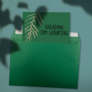 5x XXL Einzelkarten-Set in DIN A4 (21 x 29,7 cm) inkl. Umschlägen in DIN C4 - Dunkelgrün - Briefumschlag mit Haftklebung - für Versand von Grußkarten, Urkunden und Gutscheinen geeignet