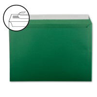 30x XXL Einzelkarten-Set in DIN A4 (21 x 29,7 cm) inkl. Umschlägen in DIN C4 - Dunkelgrün - Briefumschlag mit Haftklebung - für Versand von Grußkarten, Urkunden und Gutscheinen geeignet