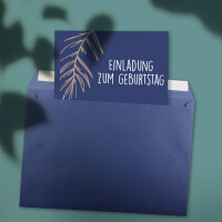 5x XXL Einzelkarten-Set in DIN A4 (21 x 29,7 cm) inkl. Umschlägen in DIN C4 - Nachtblau - Briefumschlag mit Haftklebung - für Versand von Grußkarten, Urkunden und Gutscheinen geeignet