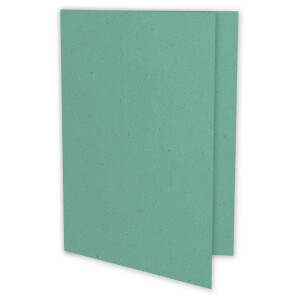 50x eukalyptus-grünes Vintage Kraftpapier Falt-Karten SET mit Umschlägen und Einlegern DIN A6 - 10,5 x 14,8 cm - Eukalyptus - Recycling - blanko