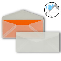 25 Brief-Umschläge Transparent DIN Lang - 110 x 220 mm (11 x 22 cm) - Nassklebung ohne Fenster - Ideal für Einladungs-Karten - Serie FarbenFroh