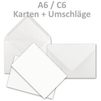 Briefkassette 120 teilig - Weiß - 50 Briefbogen DIN A4 - 25 Umschläge DIN Lang - 25 Briefumschläge C6 - 10 Einzelkarten DIN Lang - 10 Einzelkarten DIN A6 - Briefset mit Karten