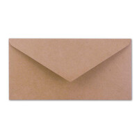 100x Kraftpapier-Umschläge DIN Lang - Rosa - Nassklebung 11 x 22 cm - Brief-Umschläge aus Recycling-Papier - Vintage Kuverts von NEUSER PAPIER