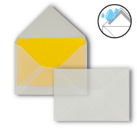 50 Briefumschläge - Transparent - DIN C6 - 114 x 162 mm - Kuverts mit Nassklebung ohne Fenster - für Grußkarten, Einladungen und Gutscheine