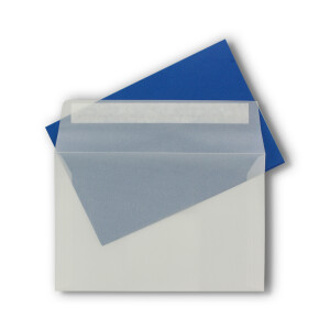 50x Briefumschläge B6 - 17,5 x 12,5 cm - Transparent - Haftklebung mit Abziehstreifen - 92 g/m² - Für Hochzeit, Gruß-Karten, Einladungen