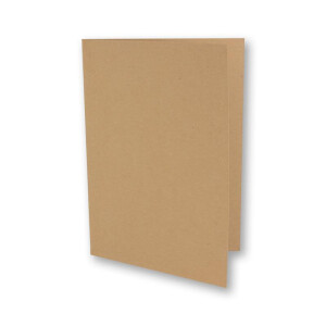 25x braune Vintage Faltkarten aus Kraftpapier 120 x 169 mm - B6 - sandbraun - Recycling - 300 g/m² blanko Klapp-Karten - NEUSER PAPIER