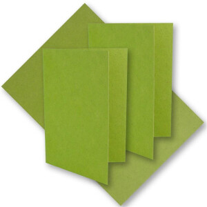 150x grüne Vintage Faltkarten aus Kraftpapier 120 x 169 mm - B6 - hellgrün - Recycling - 240 g/m² blanko Klapp-Karten - UmWelt by GUSTAV NEUSER