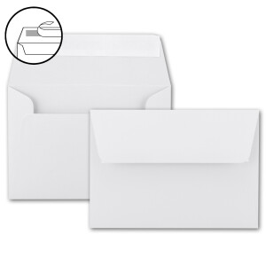 50x Faltkarten-Set DIN B6 12 x 17 cm in Hochweiß (Weiß) mit Briefumschlägen DIN B6 Haftklebung - für Einladungen und Grußkarten zum Geburtstag oder Hochzeit