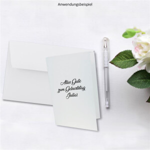75x Faltkarten-Set DIN B6 12 x 17 cm in Hochweiß (Weiß) mit Briefumschlägen DIN B6 Haftklebung - für Einladungen und Grußkarten zum Geburtstag oder Hochzeit