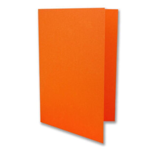 75x Faltkarten-Set DIN B6 12 x 17 cm in Orange mit Briefumschlägen DIN B6 Haftklebung - für Einladungen und Grußkarten zum Geburtstag oder Hochzeit