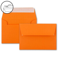 200x Faltkarten-Set DIN B6 12 x 17 cm in Orange mit Briefumschlägen DIN B6 Haftklebung - für Einladungen und Grußkarten zum Geburtstag oder Hochzeit