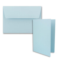 25x Faltkarten-Set DIN B6 12 x 17 cm in Hellblau (Blau) mit Briefumschlägen DIN B6 Haftklebung - für Einladungen und Grußkarten zum Geburtstag oder Hochzeit