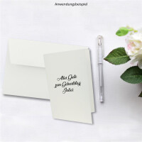 50x Faltkarten-Set DIN B6 12 x 17 cm in Naturweiß (Weiß) mit Briefumschlägen DIN B6 Haftklebung - für Einladungen und Grußkarten zum Geburtstag oder Hochzeit
