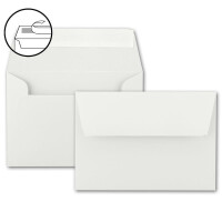 50x Faltkarten-Set DIN B6 12 x 17 cm in Naturweiß (Weiß) mit Briefumschlägen DIN B6 Haftklebung - für Einladungen und Grußkarten zum Geburtstag oder Hochzeit