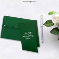 50x Faltkarten-Set DIN B6 12 x 17 cm in Dunkelgrün (Grün) mit Briefumschlägen DIN B6 Haftklebung - für Einladungen und Grußkarten zum Geburtstag oder Hochzeit