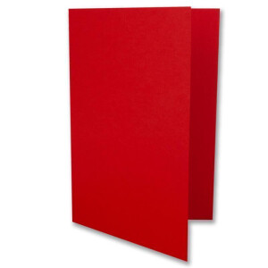 50x Faltkarten-Set DIN B6 12 x 17 cm in Rot mit Briefumschlägen DIN B6 Haftklebung - für Einladungen und Grußkarten zum Geburtstag oder Hochzeit