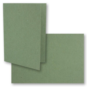 10x Vintage Kraftpapier Faltkarten SET - dunkelgrün (grün) - mit Umschlägen DIN B6 - 12 x 16,9 cm - blanko Recycling Klappkarten - GUSTAV NEUSER