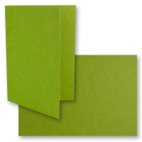 50x Vintage Kraftpapier Faltkarten SET - hellgrün (grün) - mit Umschlägen DIN B6 - 12 x 16,9 cm - blanko Recycling Klappkarten - GUSTAV NEUSER