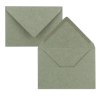 10x Vintage Kraftpapier Faltkarten SET - hellgrau (grau) - mit Umschlägen DIN B6 - 12 x 16,9 cm - blanko Recycling Klappkarten - GUSTAV NEUSER