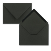 200x Vintage Kraftpapier Faltkarten SET - schwarz - mit Umschlägen DIN B6 - 12 x 16,9 cm - blanko Recycling Klappkarten - GUSTAV NEUSER