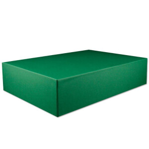 Hochwertige Aufbewahrungs- und Geschenkboxen - 24 Stück - DIN A4 - Dunkelgrün (Grün) bezogen - 302 x 213 x 70 mm