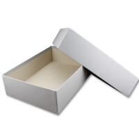 Hochwertige Aufbewahrungs- und Geschenkboxen - 72 Stück - DIN A4 - Silber irisierend schimmernd - 302 x 213 x 70 mm